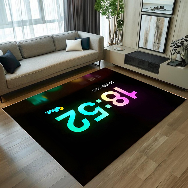 Commercial Digital Printing - Neon Digital Clock Print Non Slip