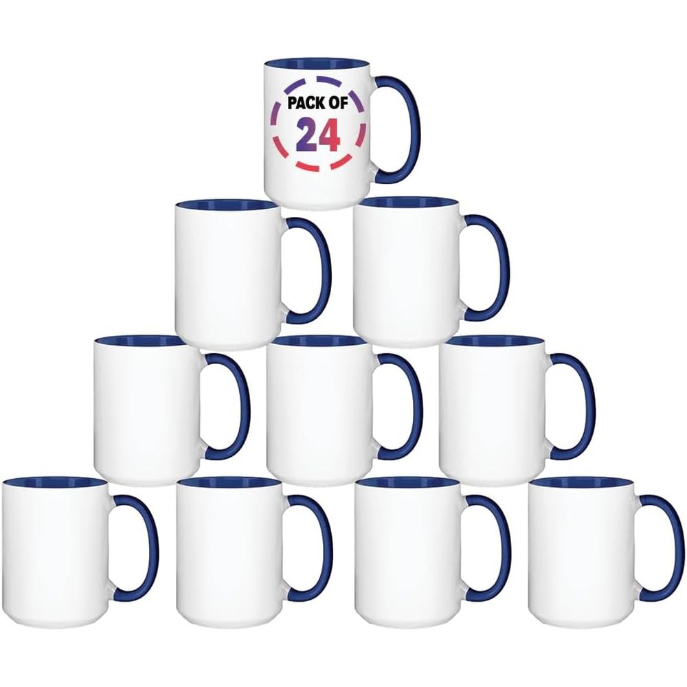Sublimation Mug Blank - 15oz Blue Sublimation Mugs – Blank