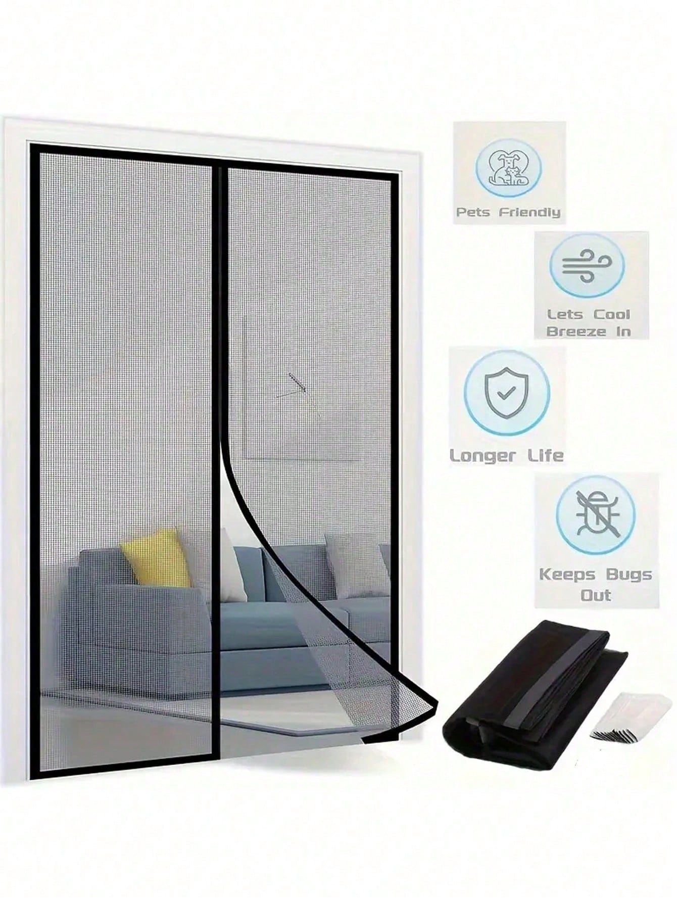 Screen Printing Frame Mesh - 1pc Heavy Duty Magnetic Screen Door