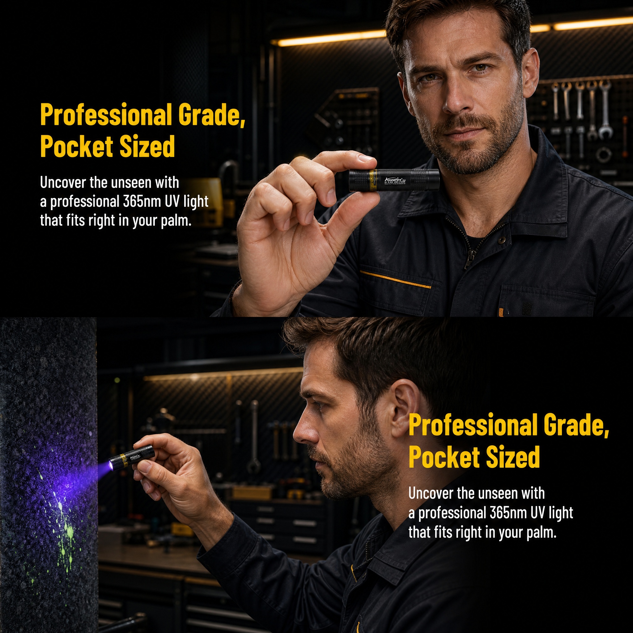 Mini 365nm UV Flashlight Black - Uv Led Lamp Printer のレビューと価格