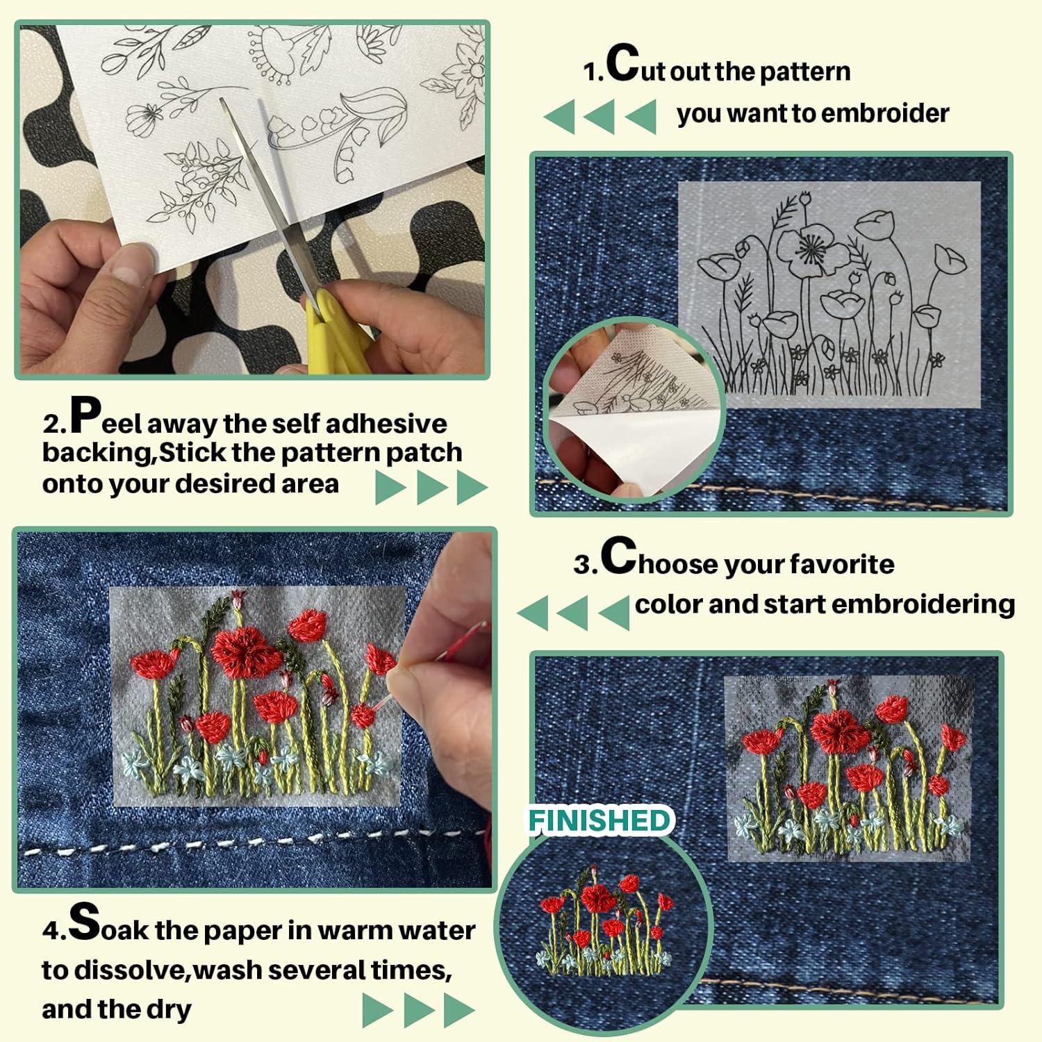 72Pcs Water Soluble Stabilizer - Embroidery Stabilizer Backing のレビューと価格
