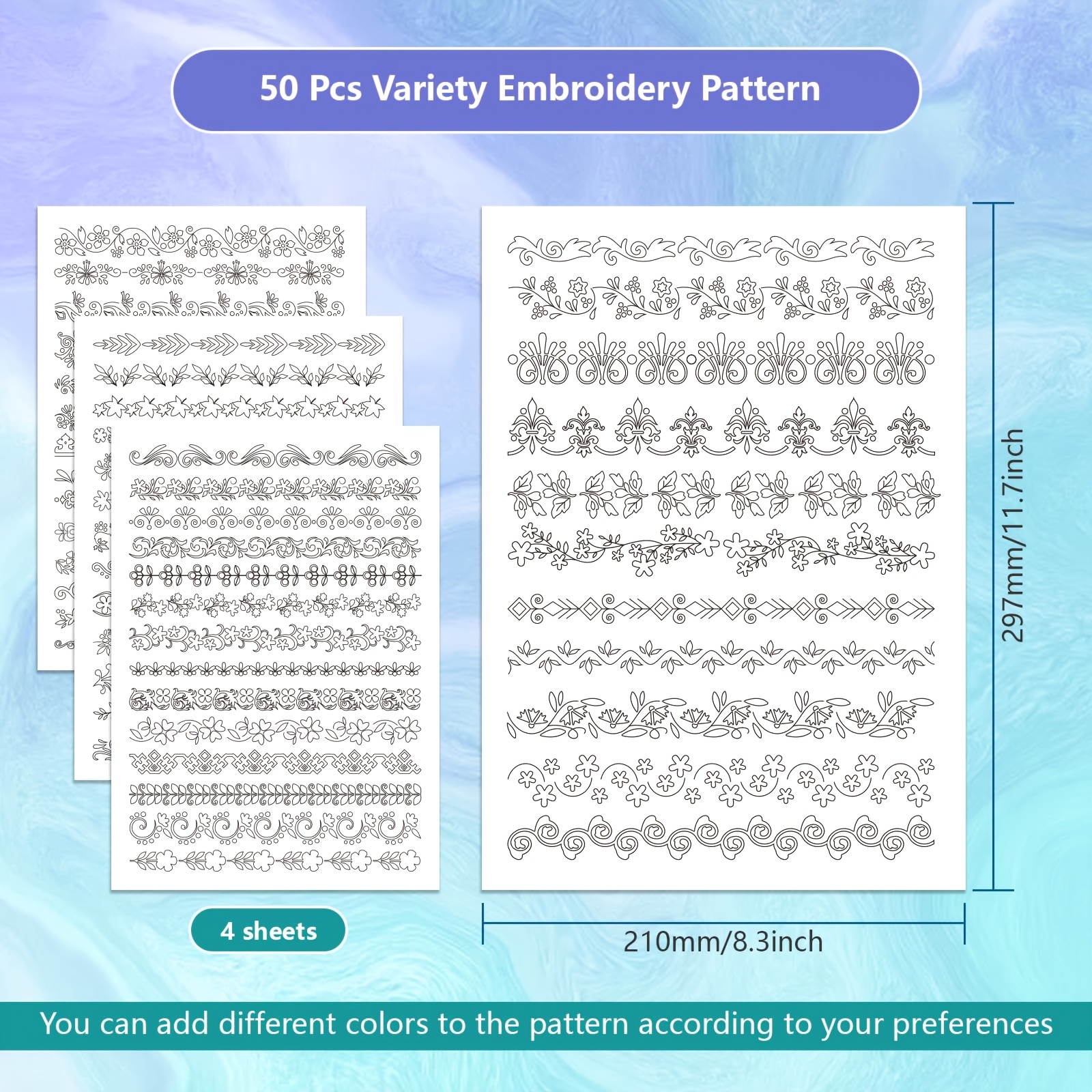 4 Sheets Retro Lace Water Solu - Embroidery Stabilizer Backing のレビューと価格