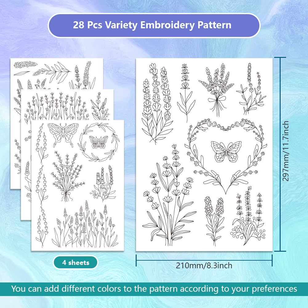 Lavender Flower Butterfly Wate - Embroidery Stabilizer Backing のレビューと価格