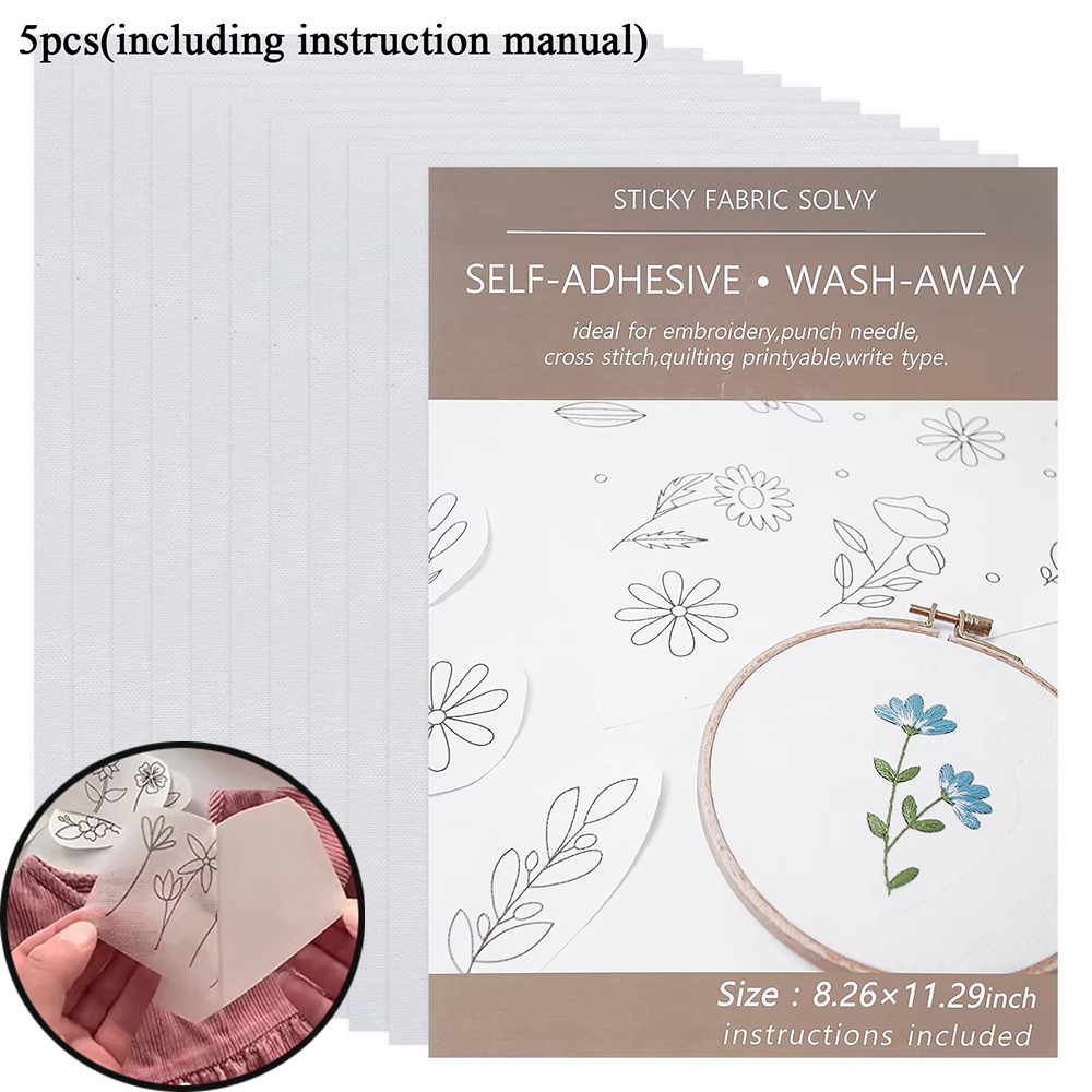 10/5Pcs Water Soluble Embroide - Embroidery Stabilizer Backing のレビューと価格